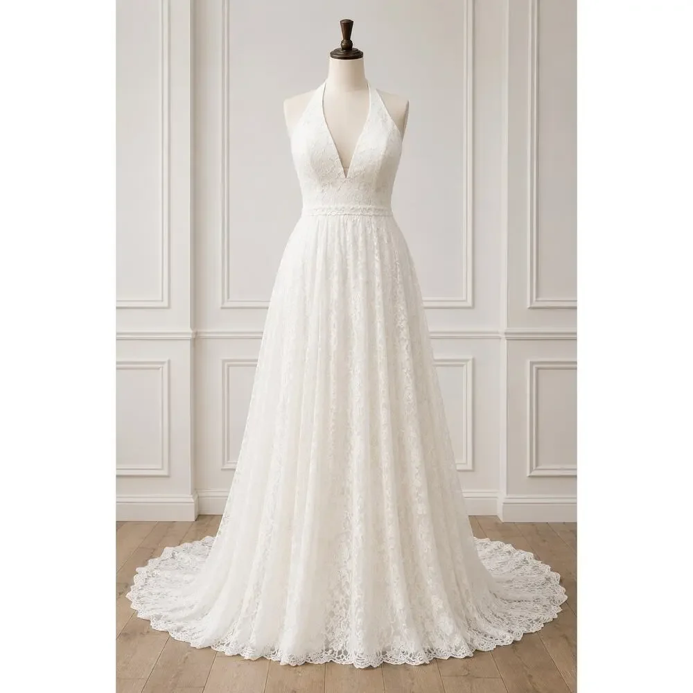 Galina Signature David's Bridal Lace Wedding Dress Size 12